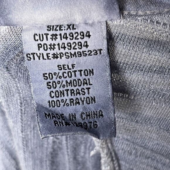 Mind Set XCVI Top Hi Low Tunic Chambray Blue Lagenlook Layer Crinkle Textured XL - Picture 6 of 6